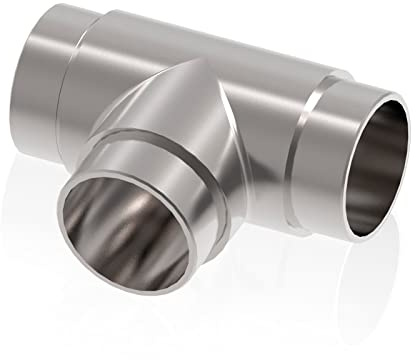 PRIOstahl T-Verbinder Verbinder T-Stück Rohrsteckwinkel Rohrverbinder Verbindungsstück x 1 Stück Ø 42,4 mm Steckfitting für Rundrohr Handlauf Geländer Treppe Rohr Rostfrei aus Edelstahl V2A