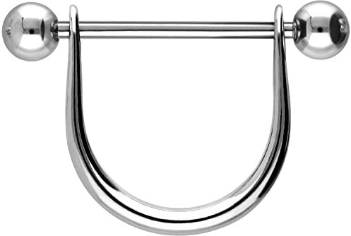 PIERCINGLINE Chirurgenstahl Brustbügel Piercing Nippelpiercing Brustwarzenpiercing Silberfarben 12 mm