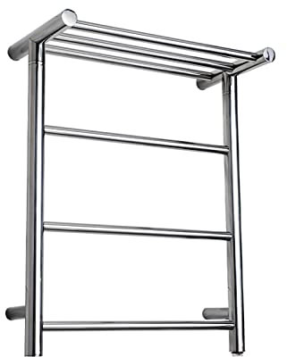 WRJAHCG Scaldasalviette Elettrico,Scaldasalviette Elettrico con Termostato Scaldasalviette Elettrico con Ripiano 35w Scalda Bagno da Muro Termosifoni Elettrici Basso Consumo 480mm*600mm*230mm,Argento