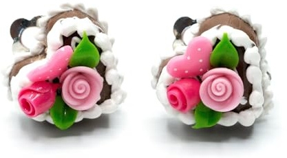 Miniblings Lebkuchenherz Ohrclips Clips Oktoberfest Torte Lebkuchen Herz | Ohrschmuck, sorgfältig in Berlin gefertigt, mit Rosen, liebevoll zusammengesetzt