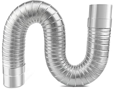 HOFFTI Stainless Steel Flue Pipe for Wood Burning Stoves - Flexible Exhaust Chimney Pipe for Tent and Camping Stoves - Adjustable Vent Hose (Color: 100cm, Size: