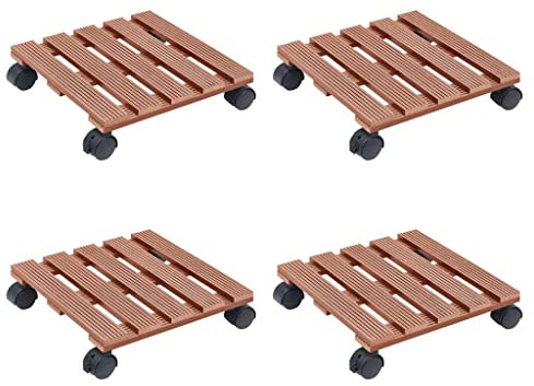INLIFE Pflanzenroller 4 STK. Braun 30x30x7,5 cm WPC,7.28kg,3143927
