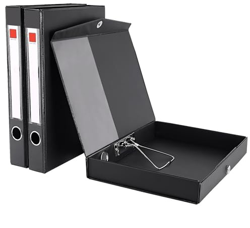 GUOKOFF 3PCS Scatola Archivio A4 con Coperchio, Dorso da 45mm, per Ufficio