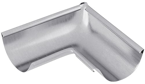 Baumeister.tech Rinnenwinkel 90 Grad für Dachrinne halbrund, Dachrinnewinkel Innenecke aus Titanzink, Rinnenwinkel mit hohem Wasserdurchfluss zum Rinnensystem 7tlg/280-120 mm