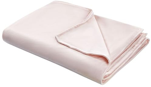Beliani Modern Duvet Weighted Blanket Cover Polyester Fabric 100 x 150 cm Solid Pattern Pink Rhea