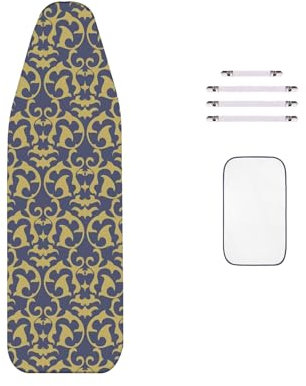 WTAIS Steam Iron Ironing Board Covers, 2-In-1 Design, Extra-Large 160 X 60cm Ironing Board Cover, with 4 Fastening Clips, Replacement Cover for Ironing Table