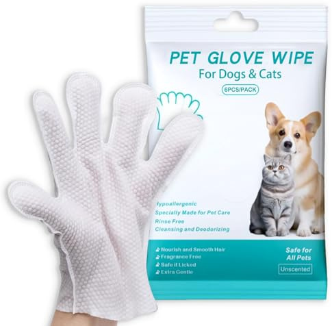 Gants de nettoyage pour chiens et chats, gants nettoyants et déodorants, poils de chien et chat, visage, oreilles, yeux, pattes, lingettes de toilettage pour animaux de compagnie,