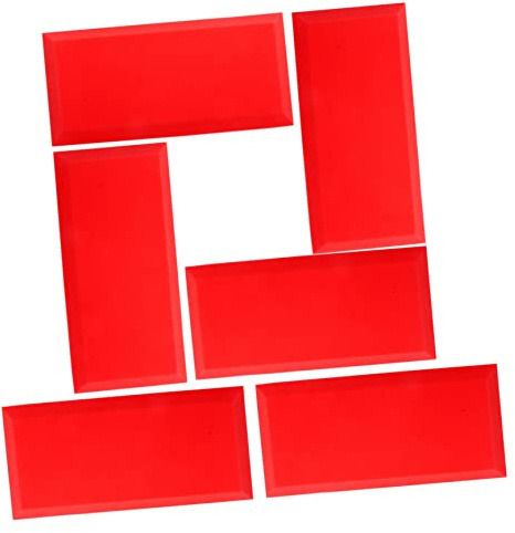 BESTonZON Lot de 6 Panneaux D'absorption Acoustique en Mousse Rouge 50x25x5 Cm pour Isolation Phonique Murale, du Bruit et Écho Studio, Bureau, Chambre, Acoustique