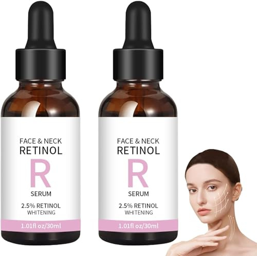 Siero al retinolo per viso e collo, siero ringiovanente al retinolo, siero idratante schiarente, siero anti-età, siero antirughe, per tutti i tipi di pelle