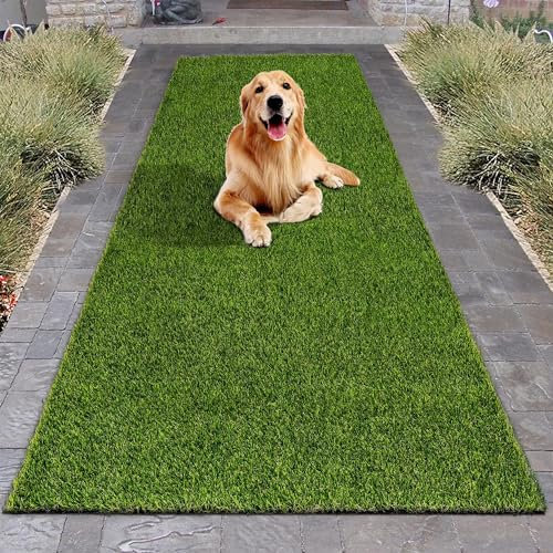 Passatoia Erba Sintetica Prato Sintetico Artificiale Giardino 2 Cm Bicolore Effetto Secco Drenante Resistente Uv Terrazzo Balcone Manto Calpestabile 20Mm Zerbino Striscia - Bicolore - 1X5 MT
