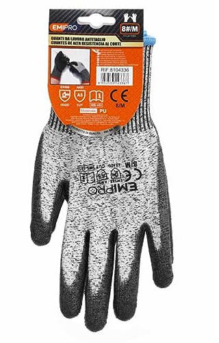 A2ZWORLD (M, talla 8, guantes de trabajo anticortes nivel 5, alta resistencia al corte, Smart Touch, agarre firme