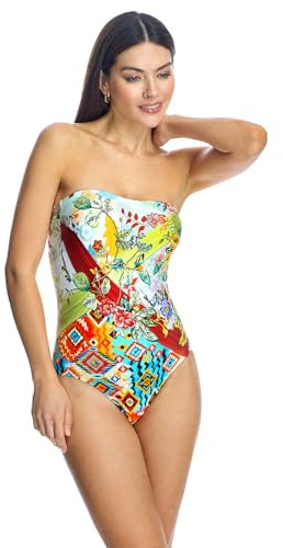 Bandeau Dam Baddräkt W240987 One Piece Baddräkt, 1 Stycke Badkläder, Baddräkter för Kvinnor, Badkläder Dam, Flerfärgad, 38