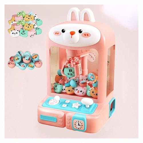 TYBEITAO Candy Grabber avec Lumières Et Musique,30 Peluches Et 10 Gashapons ， Candy Grabber Cadeaux pour Adultes Filles Garçons,Rabbit