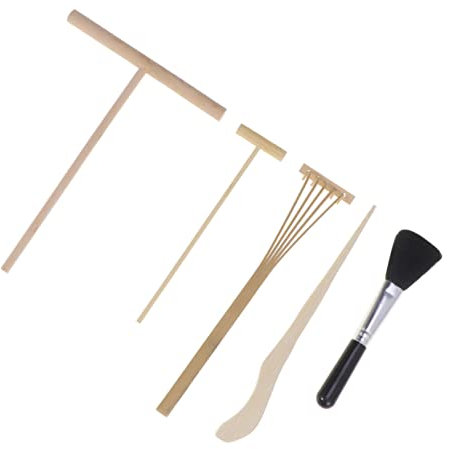 JOINPAYA 5pc Mini Zen Garden Tool Set Japanese Rake Set Tooth Rake for Microlandschaft