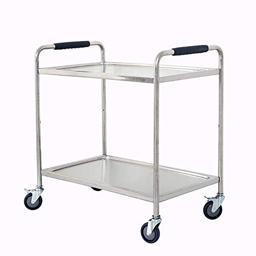 Chariot à roulettes à 2 Niveaux pour Salle à Manger d'hôtel avec Roue de Frein Universelle, Chariot à roulettes pour Salon de beauté pour Coiffeur de Tatouage, Transport