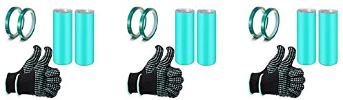 Qupdjxukis 3X Sublimationsbecher Silikonband Hüllen Set, Einschließlich 6 Silikon Tassenverpackungen, 6 Wärmepressbänder und Wärmehandschuhe