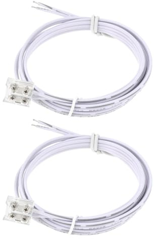 ECSiNG 2 Piezas Conectores de Tira de LED Conector de Extensión de Luz con Tornillo de Apriete Sin Soldadura de 2 Pines 120 Cm 20 AWG para Tiras de Luces LED de 5/12/24 V Y 10 Mm