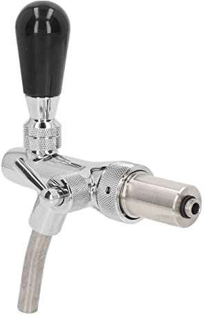 Stainless Steel Beer Faucet, Adjustable Stainless Steel Mini Beer Tap, Beer Dispenser Tap with Silicone Gasket and Hose, Kegerator Beer Dispensing Tap, Kegerator Replacment Parts for Home Brewing