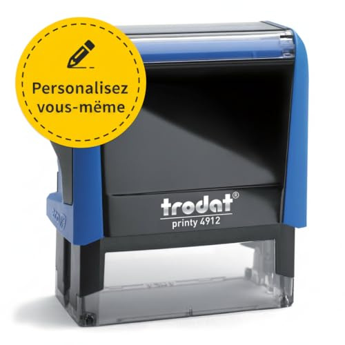 Trodat Printy 4912 Firmenstempel 47x18mm - Gehäuse Blau - Adressstempel | Trodat Printy 4912 Firmenstempel, 47x18mm, personalisierbar mit Text und Logo, Gehäuse Blau, Adressstempel, Firmenstempel