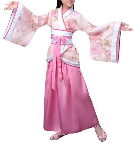 NaLatia Hanfu Costume traditionnel chinois pour fille Costume ancien chinois Costumes accessoires avec jupe midi fille Halloween Carnaval Cosplay