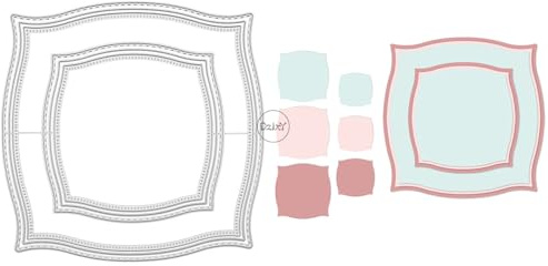 Square Lace Background Board Metal Cutting Dies for Card Making | Embossing Die Cuts Set for DIY Scrapbooking Paper Wedding Album Decor Stencils Supplies Machine Festivals Crafting Templates