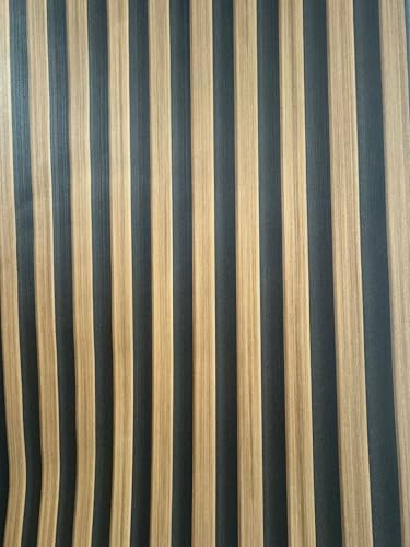 WPE® Acoustic Wood Slat Effect 3D Vinyl Wallpaper – Realistic Textured Wall Panels Look – Modern Wooden Panel Design for Accent Walls, Living Room, Bedroom, Home Office, Easy to Apply - Walnut- DL1021