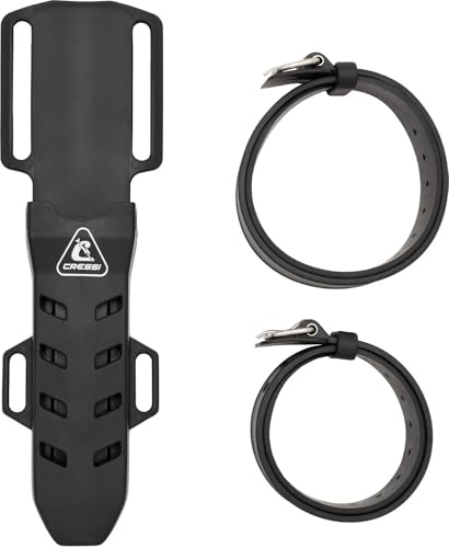 CRESSI Unisex-Adult Sheath + Strap Scheide komplett mit Riemen für Lizard Diving Knife, Schwarz, Einheitsgröße