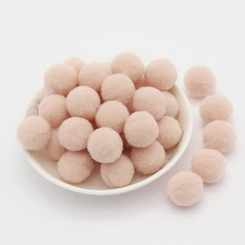 Anevous 36 Stück Mini Pompons,Klein Pompons,Plüsch Bälle,Filzkugeln,Bommeln,Pom Pom Set,Pompoms zum Basteln für Ostern,Weihnachten,DIY Kreative Handwerk,25mm,Beige