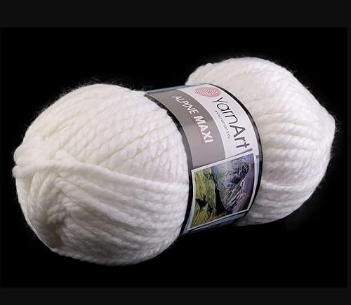 cyclingcolors Acryl-Strickgarn, Wollknäuel, Strickpullover, Weste, Socken, Schal, Mütze, Häkeln, 250 g, Länge 105 m, weiß