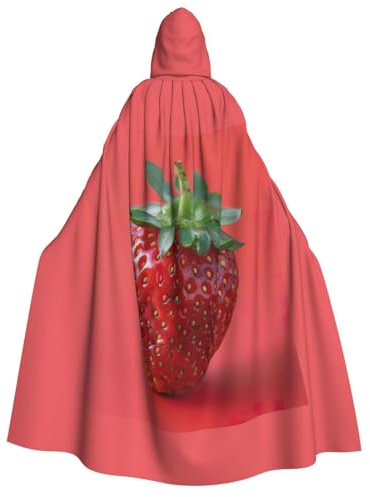 LJABCVNN Capa con capucha para adultos con estampado de fresas, cómoda para cosplay, fiestas, casas embrujadas