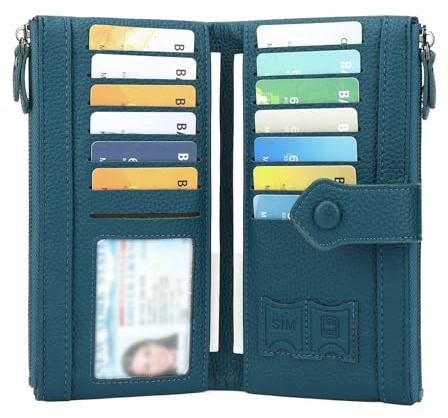 GOIACII Portafoglio da donna con blocco RFID Bifold grandi borse con slot per schede multiple