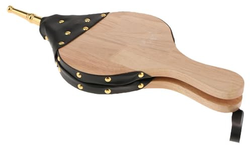 Bellows for Wood Stove – Wood Bellow Fireplace Tools, Large Chimney Air Blower with Cast Nozzle, Fire Pit Air Pump | Fireplace Bellows for Stove, Outdoor Camping, BBQ, and Home Fireplaces