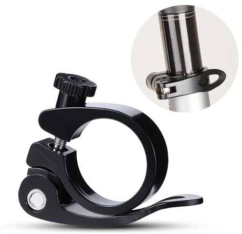 Schnellspanner Fahrrad, Fahrrad Sattelklemme mit Schnellspanner Aluminium Schnellspann-Sattelklemme 31,8 mm Rohrklemme Sattelstützenklemme für Mountainbikes Und Rennräder Sattelstütze (Schwarz)
