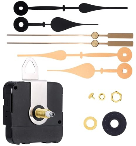Uhrwerk für Wanduhr Uhrwerke zum Selbsteinbau mit Zeiger Lautlos mit 20 mm Welle inklusive 2 Sets Zeiger, Quarz Ersatz, Zubehör für Basteluhren und Reparatur Teile Reparatur-Kit Uhrwerk mit Zeiger