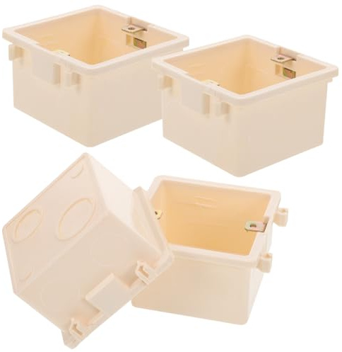 Healeved Scatola di Prese da Incasso Tipo 86 in Plastica Bianca Spessa Scatola Nascosta per Montaggio a Muro Passaggio Cavi Multiplo 4 Pezzi per Installazione Sicura di Prese e Luci in