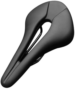 AMSOH Bicycle Saddle - Breathable Hollow Design with PU Leather, Soft Comfortable One-Piece Cushion, Versatile Seat for MTB Mountain & Road Bike Cycling Parts(Black)