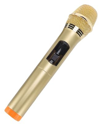 Jiawu Trådlös Mikrofon, 2,4G Dynamisk Mikrofon med USB-mottagare och Automatisk Ihopparning, 20 M Räckvidd, Tydlig Röståtergivning, med 6,35 Mm Till 3,5 Mm Adapter, för Karaokesång