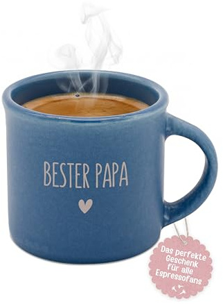 wunderwunsch Personalisierte Espressotasse, Keramik Tasse mit Gravur, Name | Espressotassen mit Wunschtext, Vatertag, Weihnachten, Wichtelgeschenk, Spruch lustig, Papa, Oma, Opa, Angler