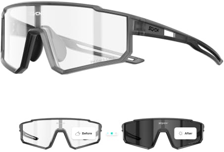 SCVCN Fahrradbrille Herren Damen S1614 | 31,6 g leicht, rutschhemmende Nasenpads, umfassendes Design für Radfahren.