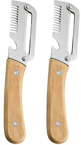 FESTFENDS 2 pezzi Pelapatate 3 in 1 con lama in acciaio inossidabile, coltello multifunzione per zucca, apribottiglie, affettatrice per cipolle verdi per rimuovere senza sforzo la scorza e le bucce