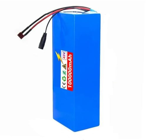 48V 100AH Batería Impermeable para Bicicleta Eléctrica 13S4P Batería De Litio De Alta Potencia para Patinetes Plegables Placa De Protección Integrada T+DC