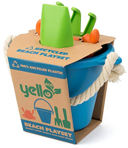 Yello 100% Recycled Plastic Beach Bucket, Kids Eco friendly Outdoor Play Set