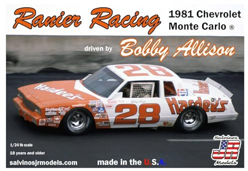 Salvinos Jr Model 1:24 Scale Nascar 1981 Chevrolet Monte Carlo Bobby Allison Reinear Racing Plastic Model Kit