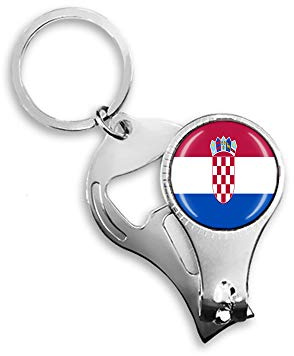 Flaschenöffner mit Kroatien-Flagge und Nagelknipser, Metall, Glas, Kristall, Schlüsselanhänger, Reise-Souvenir, Geschenk, Zubehör