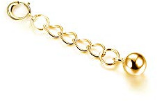 SISGEM 9 ct Gold Necklace Extender, Solid Yellow Gold Bracelet Extension Necklace Chain Extender with Gold Bead, for Collar Choker Anklet (Length: 2 inch)