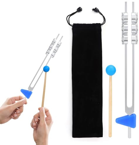 32 HZ Diapason Therapeutique, Ensemble De Diapason En Alliage D'aluminium Diapason De Guérison Instrument Diapason Meditation Set Avec Sac De Rangement Marteau En Silicone Pour Soulager Le Stress