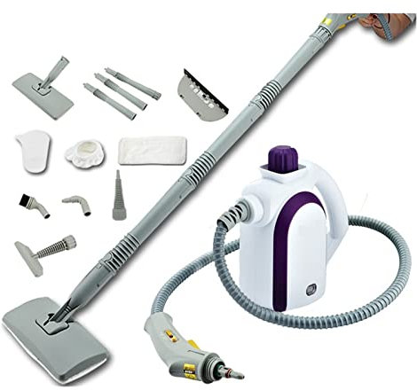 Pulitore a Vapore Portatile Multifunzione a Vapore Portatile con Scopa a Vapore con Accessori Macchina per la Pulizia dei fumi d'olio del condizionatore d'Aria (Color : White, Size : all Parts)