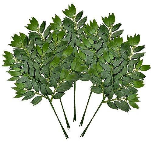 FUNORNAM 24Pcs Italian Ruscus Greenery Stems Artificial Silk Greenery Plants Spray for DIY Wedding Arch Bouquet Filler Table Centerpieces Home Decor