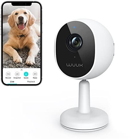 WUUK 4MP/2.5K Indoor Security Camera with Magnetic Base, Baby Monitor Camera, Dog/Pet Camera with App, Easy to Install, Elderly Camera, Night Vision, 2-Way Audio, Compatible with Alexa & Google