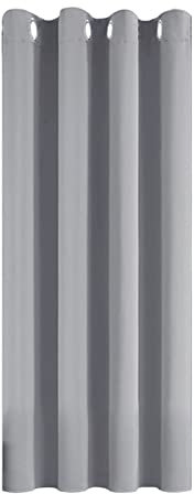 MRTREES Blackout Door Curtain Bedroom 66 Drop 1 Panel Eyelet Thermal Curtains For Living Room Soft Texture Window Treatments 46X66 Inch 117X167 CM Light Grey